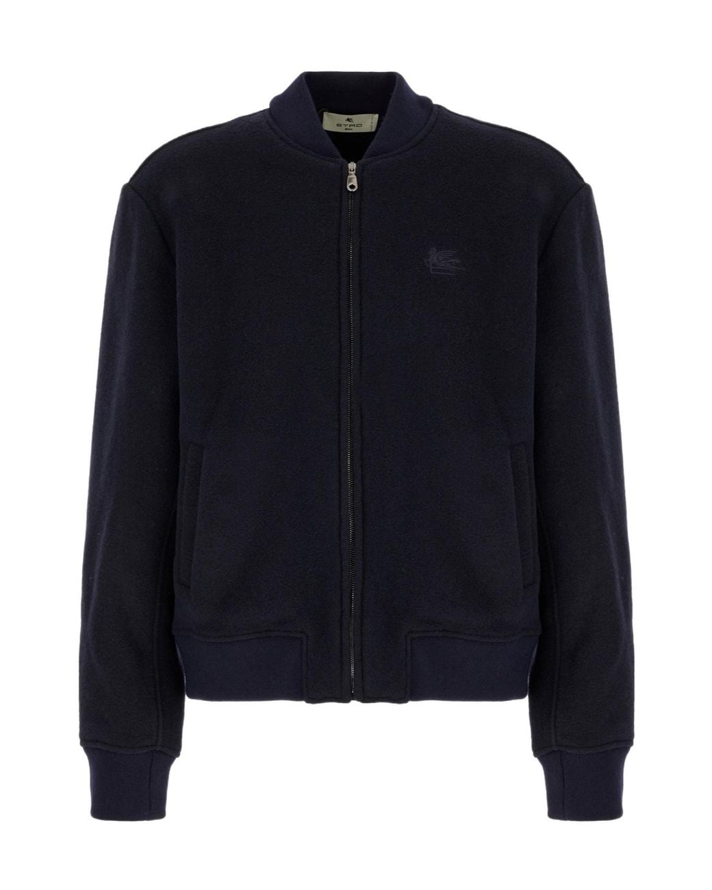 Etro Blue Embroidered-Logo Jacket for men