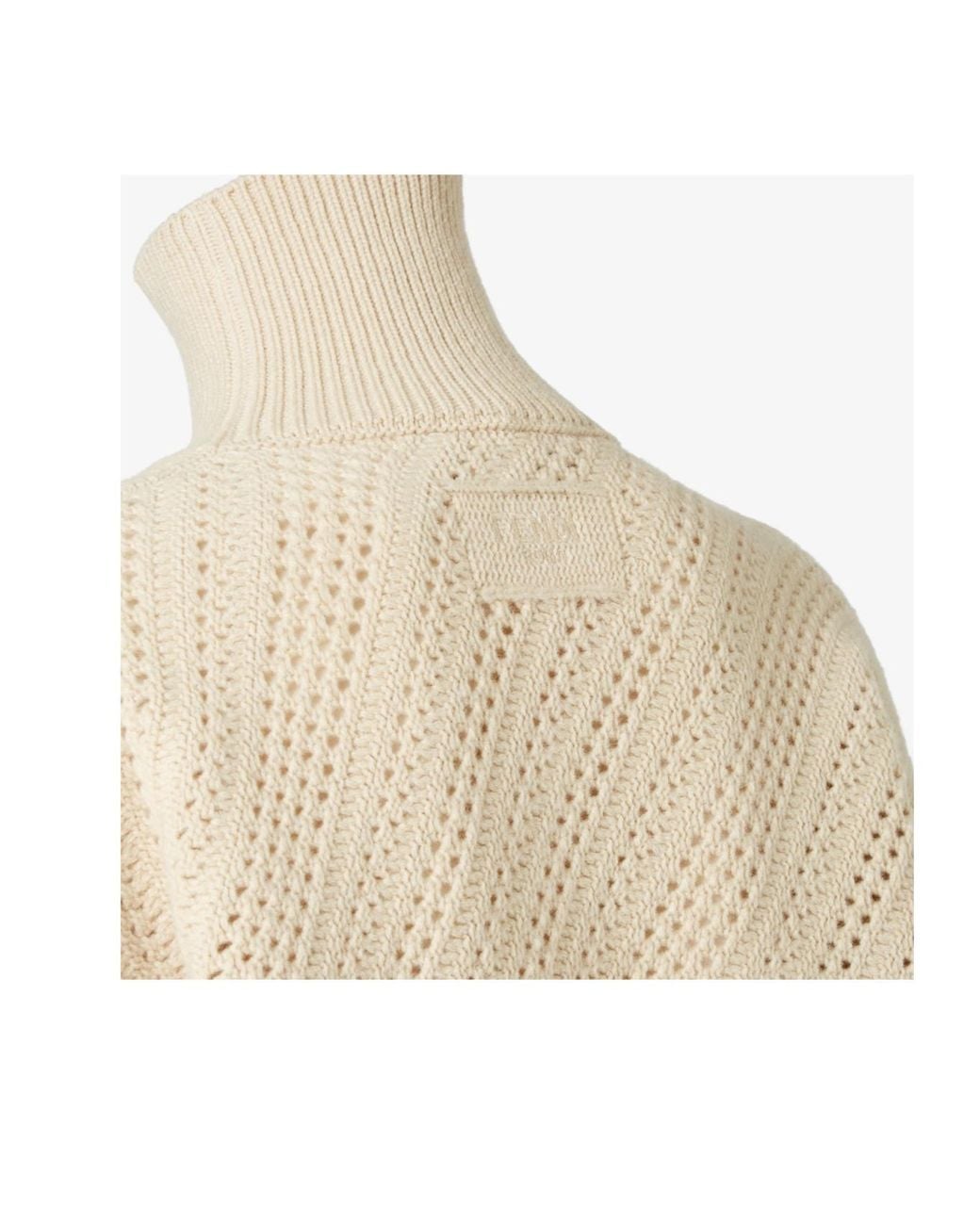 Fendi Natural Wool And Cashmere Pullover