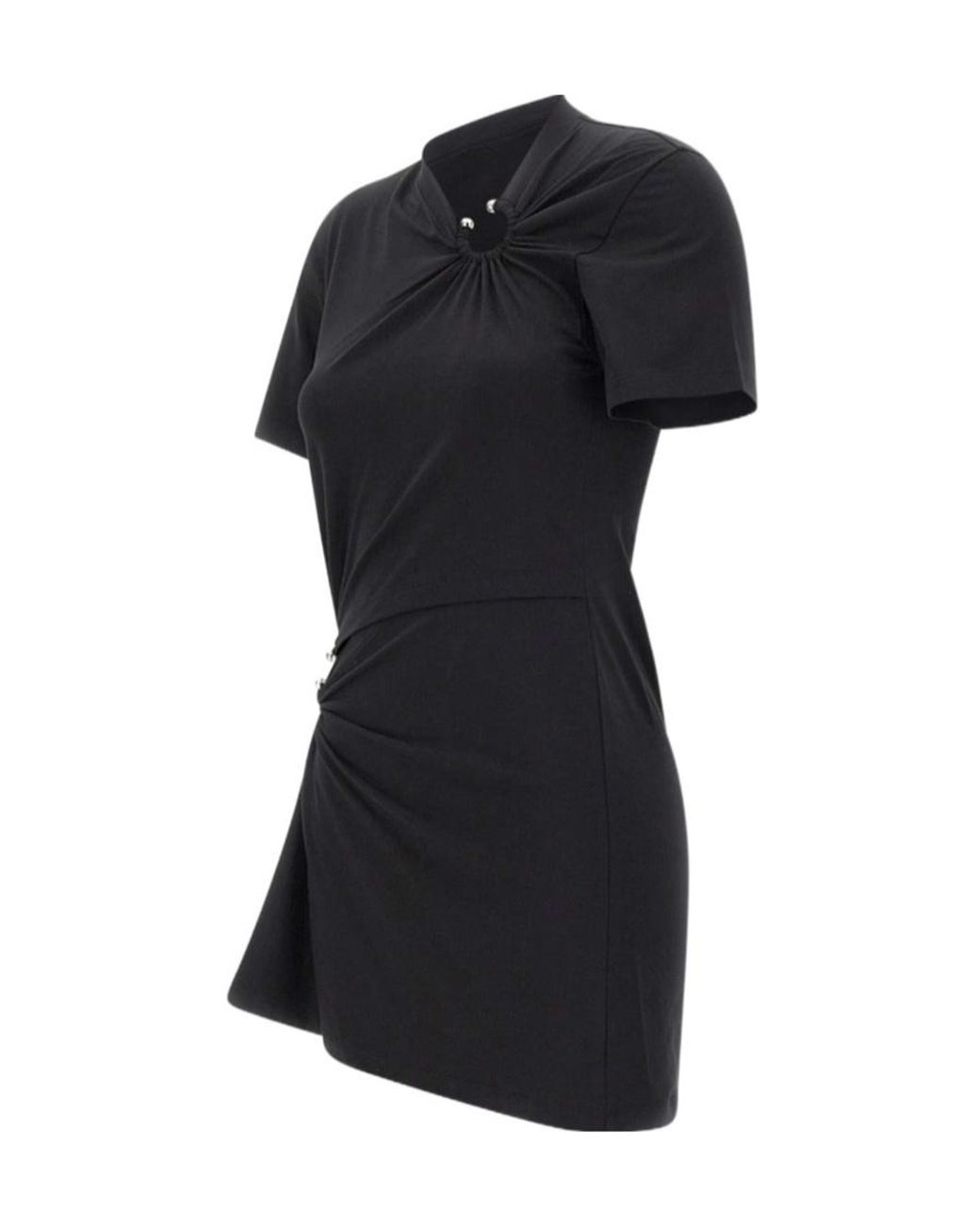 Rabanne Black Rabanne Cut-Out Draped Mini Dress
