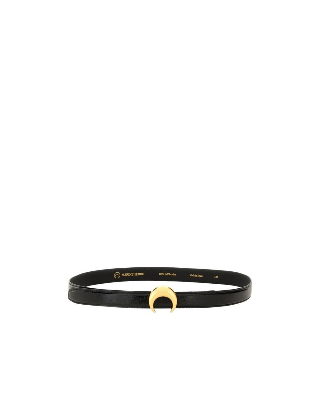MARINE SERRE White Crescent-Moon Buckle Belt