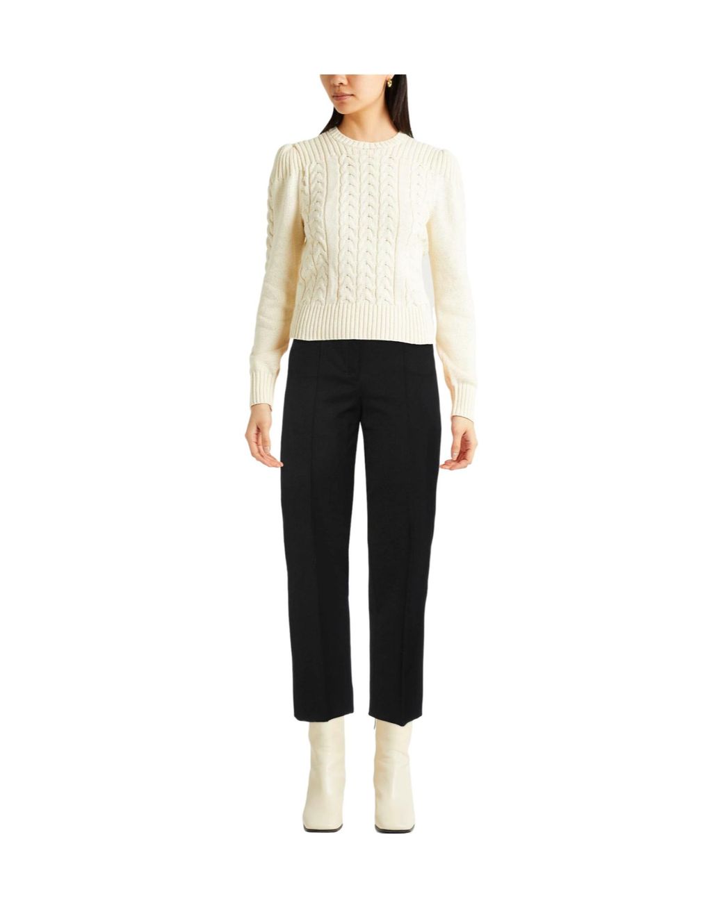 Max Mara Black Solid-Color Straight-Leg Pants