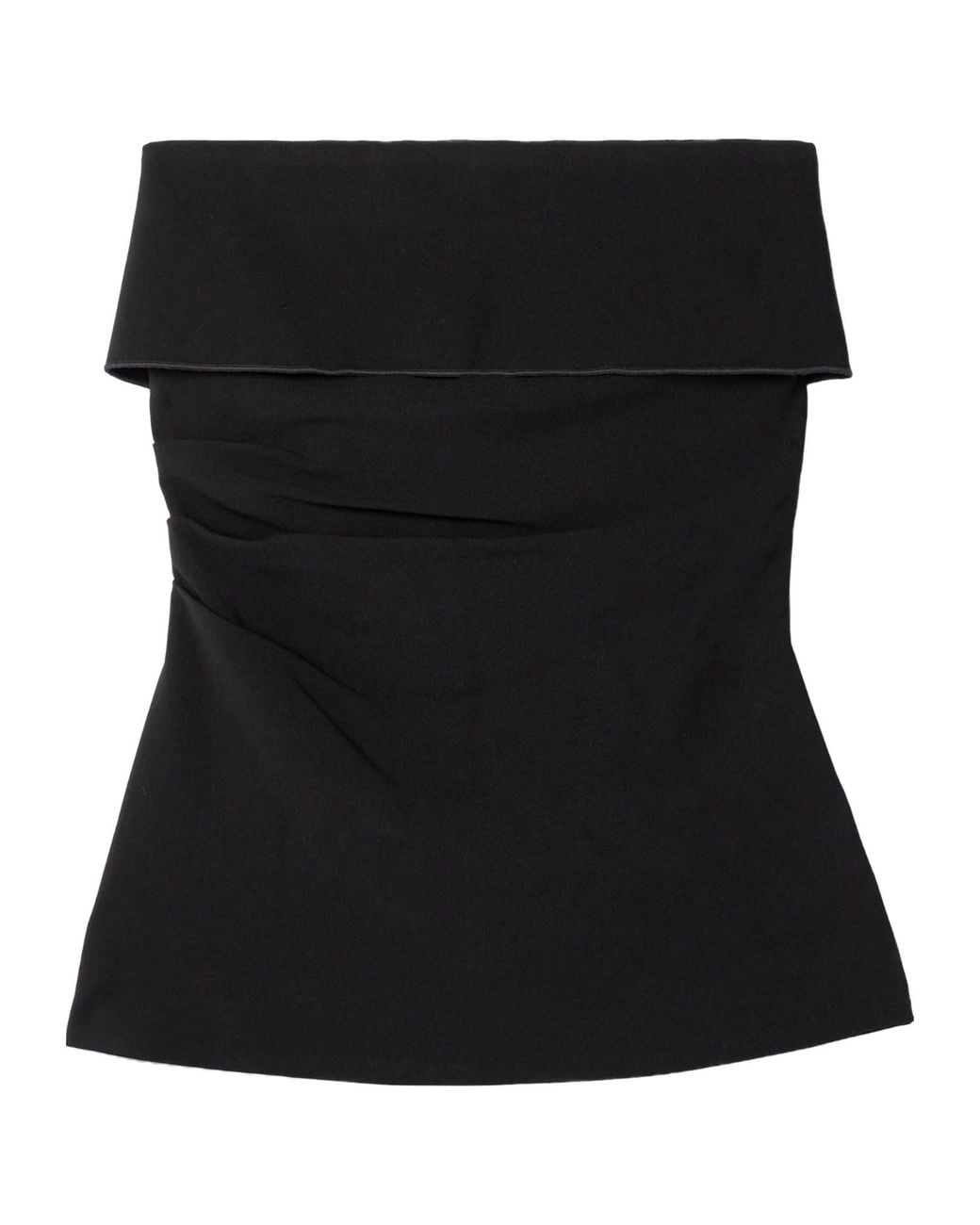 Proenza Schouler Black Felicity Strapless Layered Ruched Crepe Top