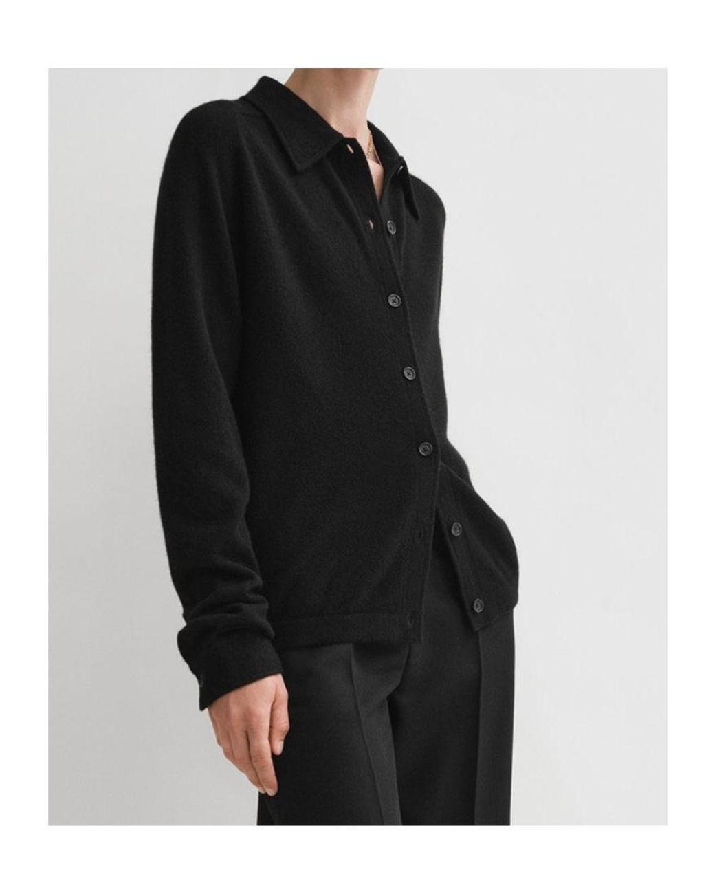 Totême Black Totême Button Up Knitted Shirt