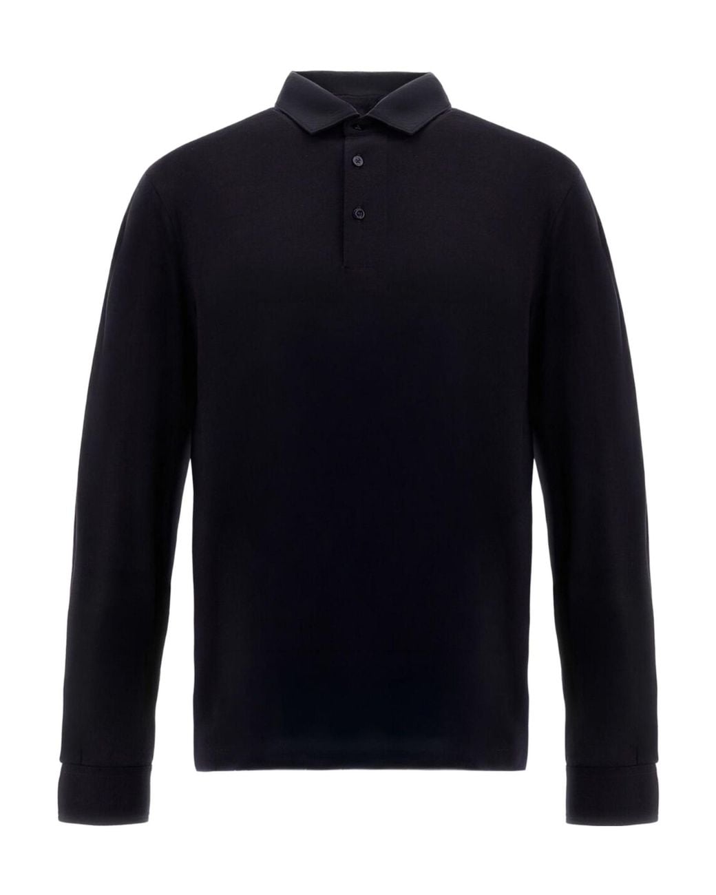 Herno Blue Long-Sleeve Polo Shirt for men
