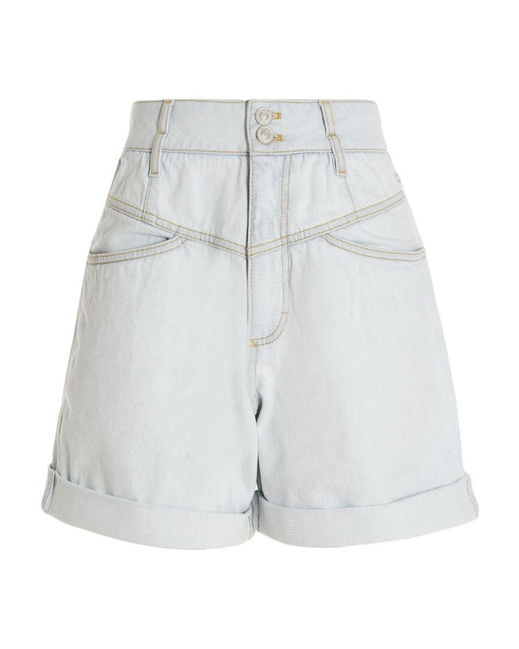 KENZO Blue Turned-Up Hem Denim Shorts