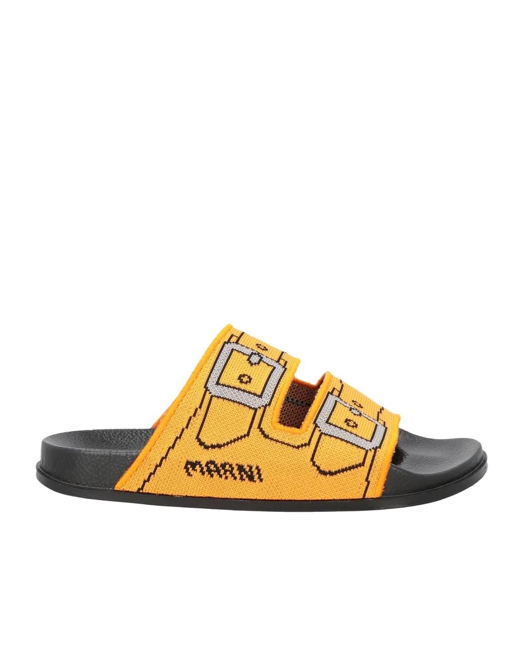 Marni Yellow Stylish Round-Toe Colorful Slippers
