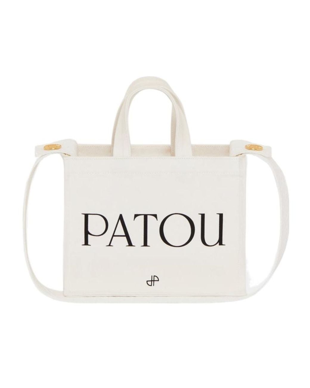Patou White Small Logo-Printed Top Handle Bag