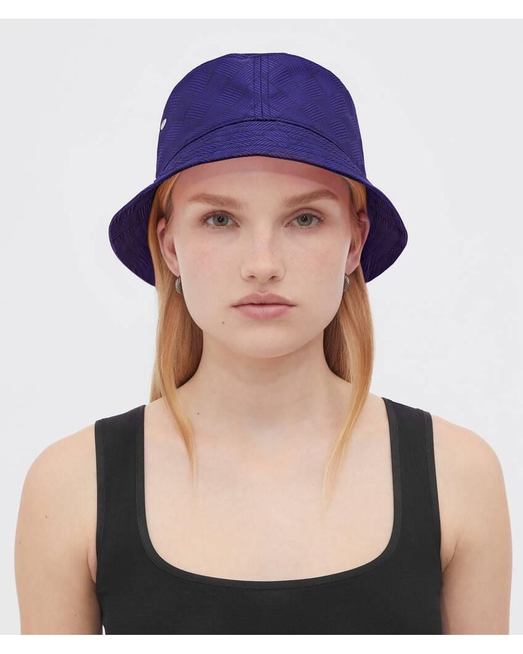 Bottega Veneta Blue Jacquard Intreccio Pattern Hat