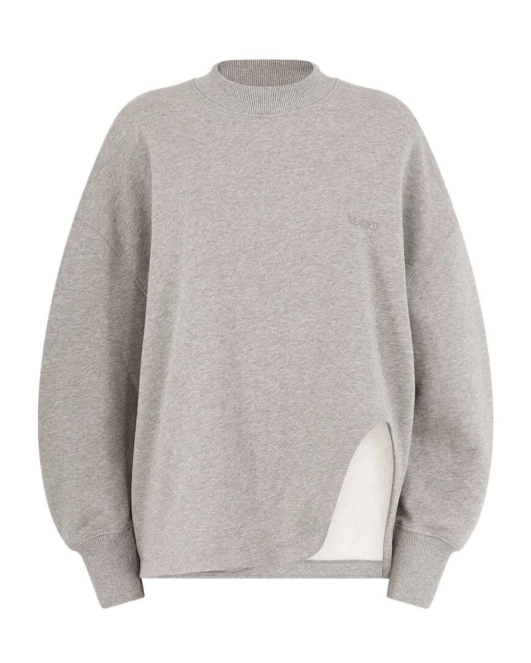 The Attico Gray The Logo Embroidered Crewneck Sweatshirt