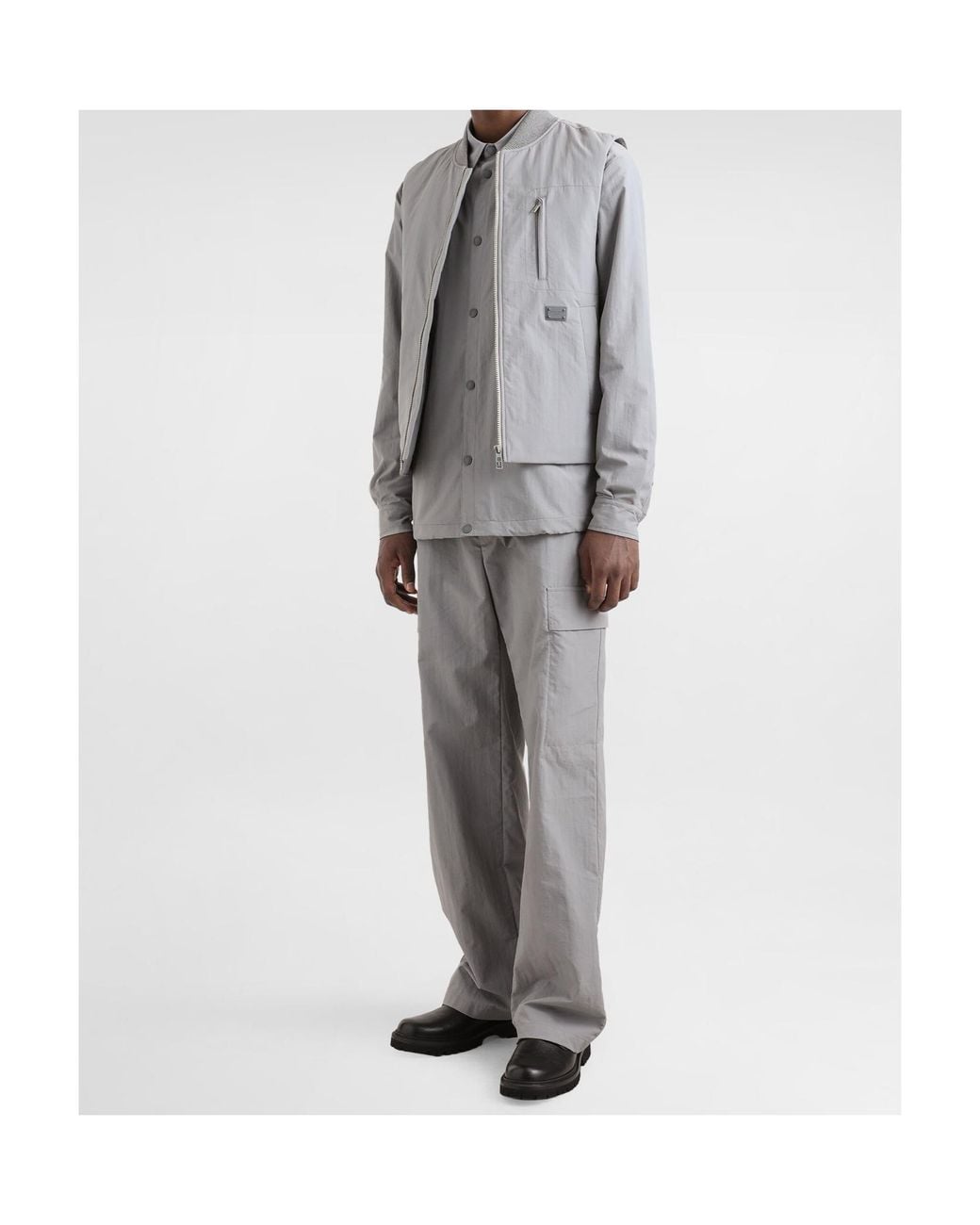 Dolce & Gabbana Gray Padded Technical Vest for men