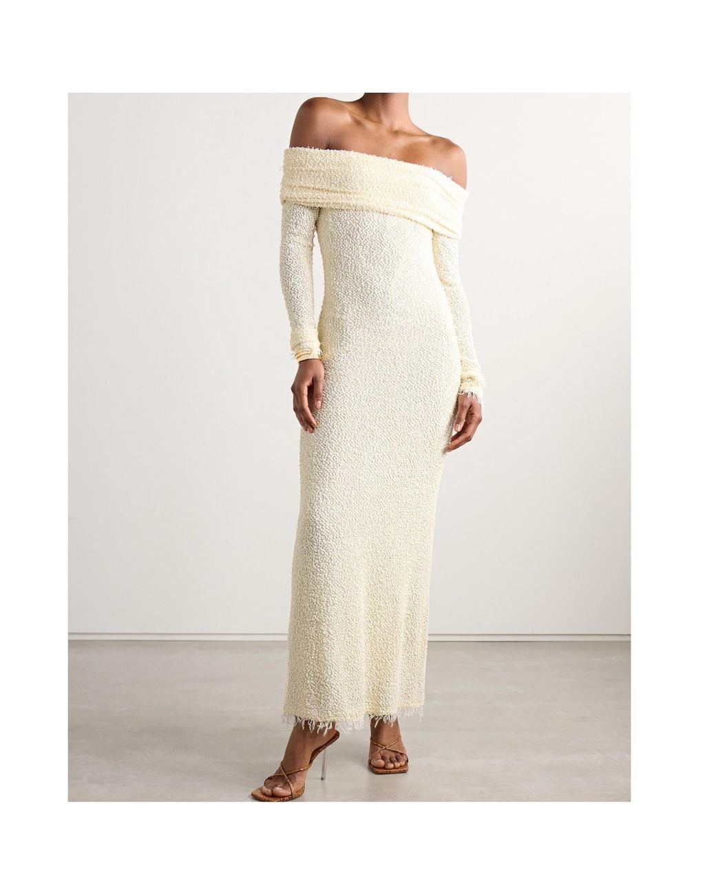 Isabel Marant Natural Off Shoulder Dress
