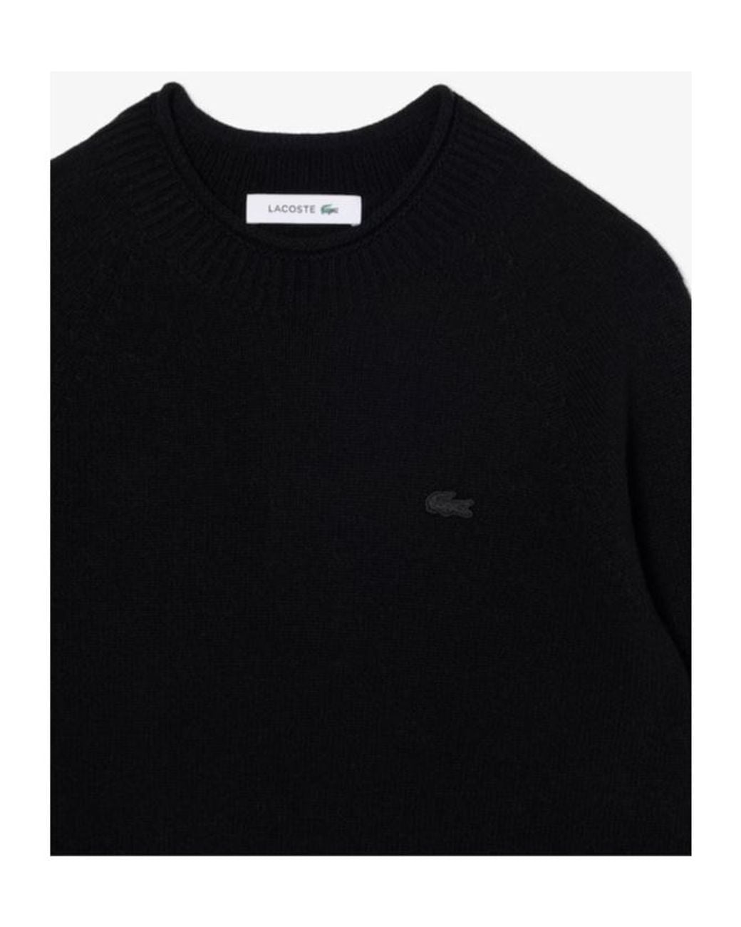 Lacoste Black 3D Knit Wool Sweater