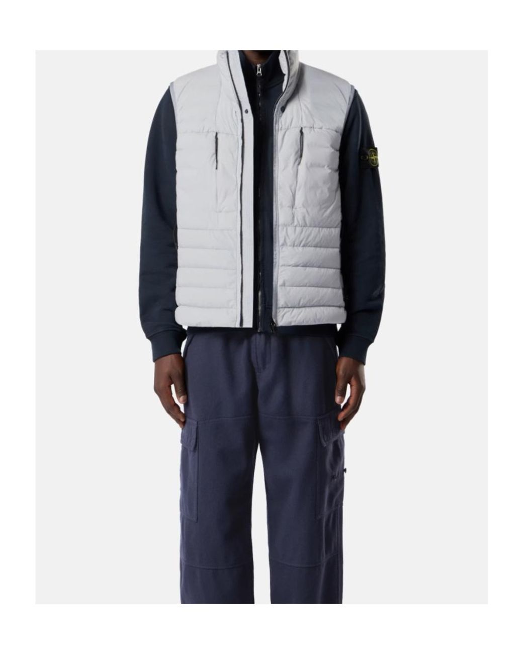 Stone Island Gray Anti-Drop Finish Down Vest for men