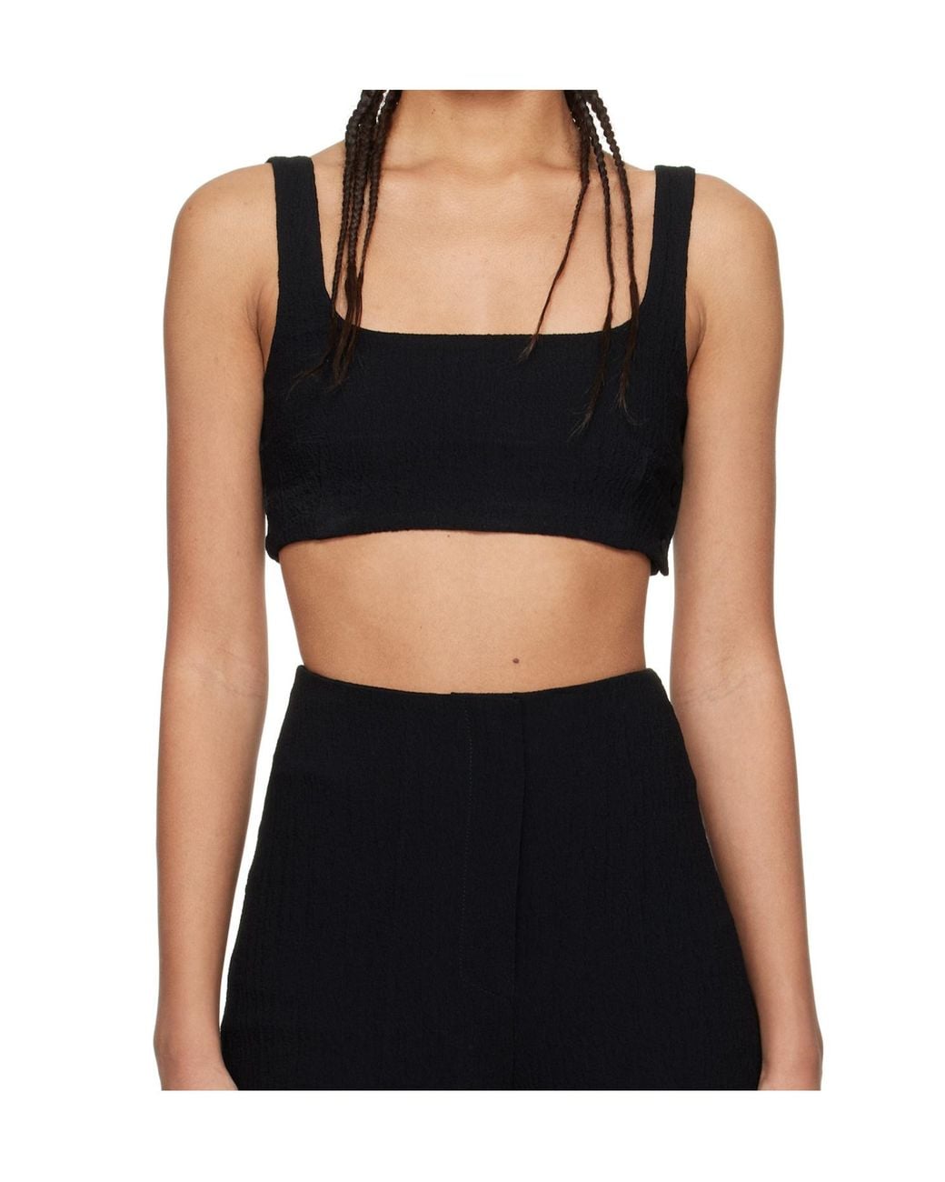 Nanushka Black Bralette Crop Top