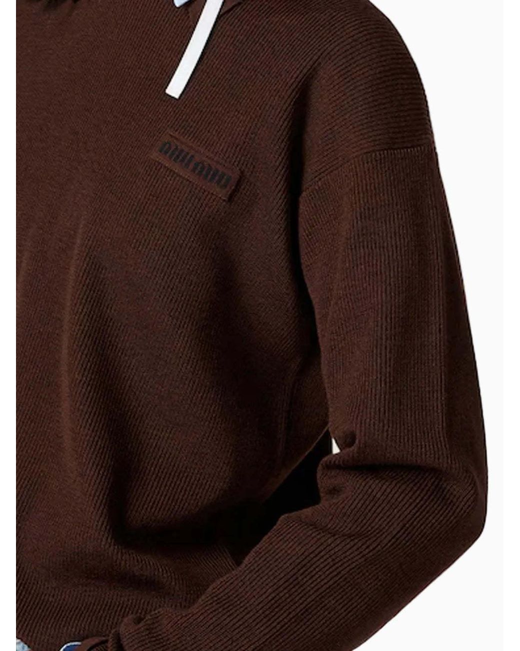 Miu Miu Brown Wool Polo Sweater