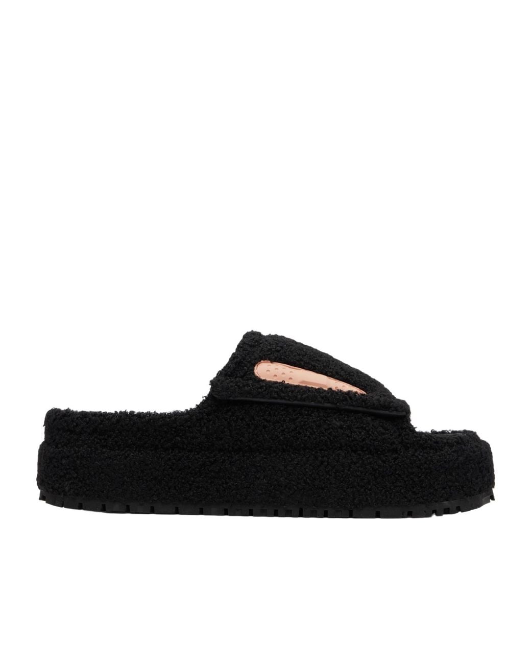 PDF CHANNEL Black Fuzzy Sandals for men