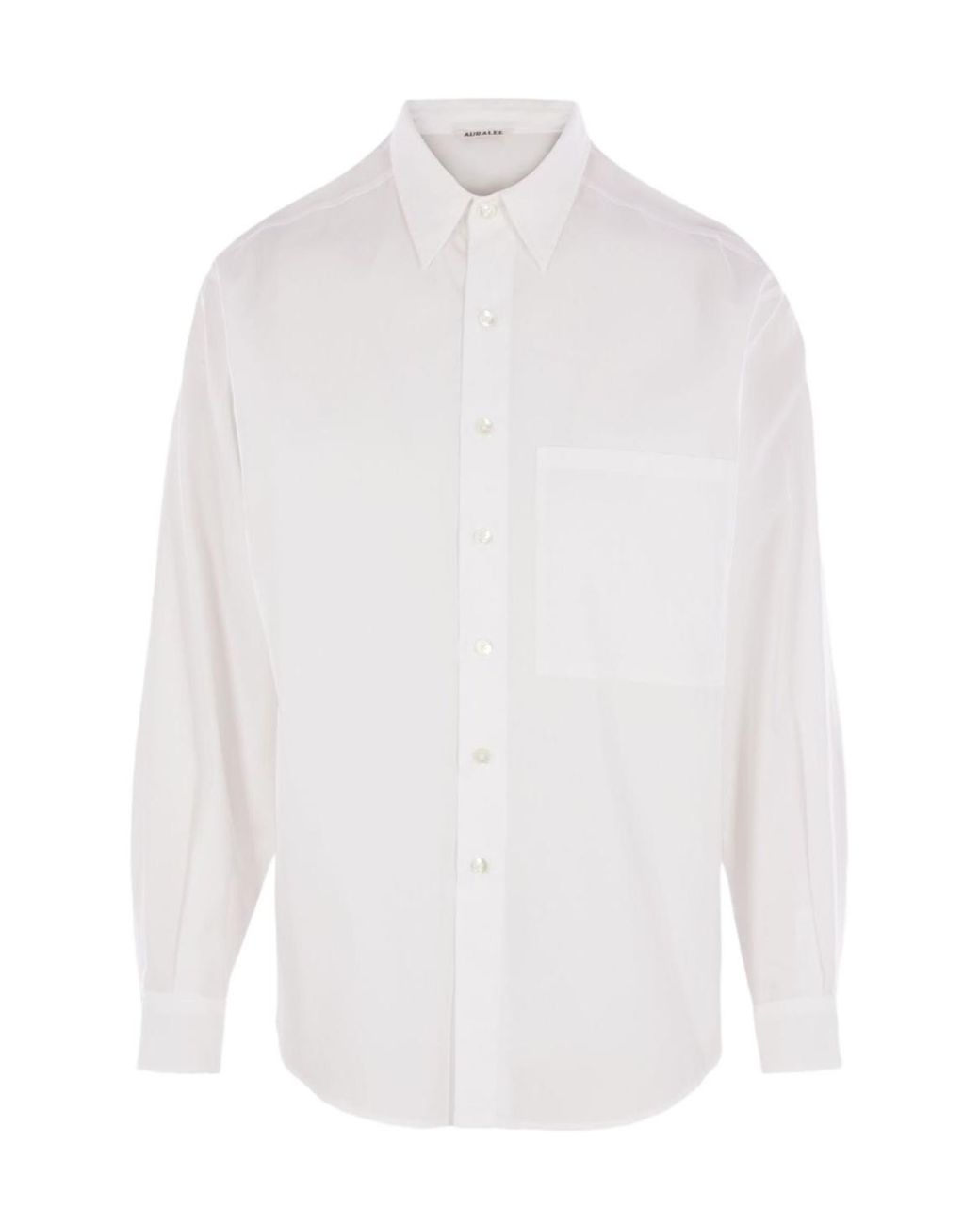 Auralee White Oversized Twill Shirt for men