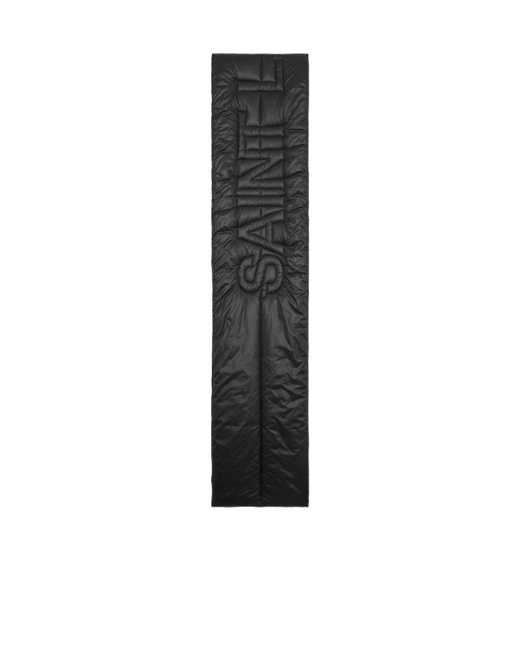 Saint Laurent Black Logo Patch Quilted Scarf
