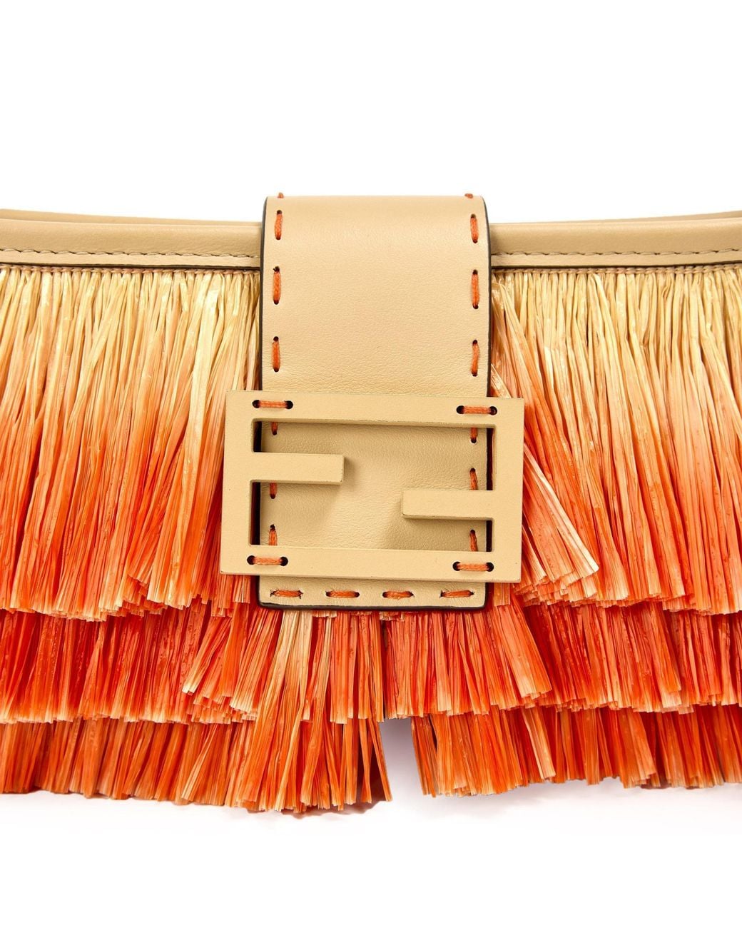 Fendi Red Raffia Baby Shoulder Bag