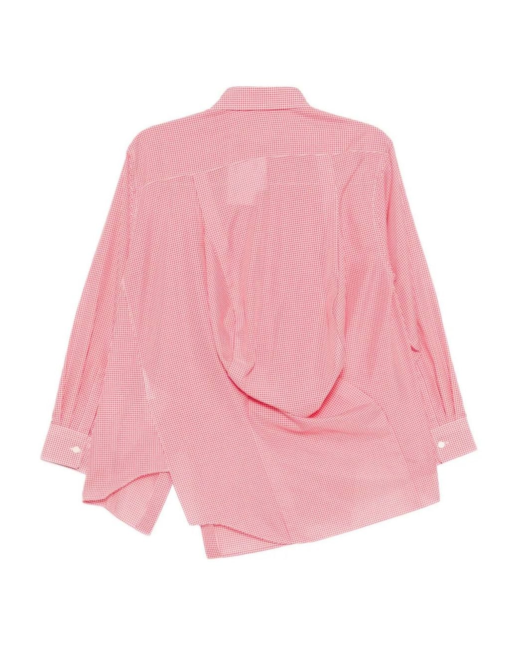 Comme des Garçons Pink Checked Long-Sleeve Shirt