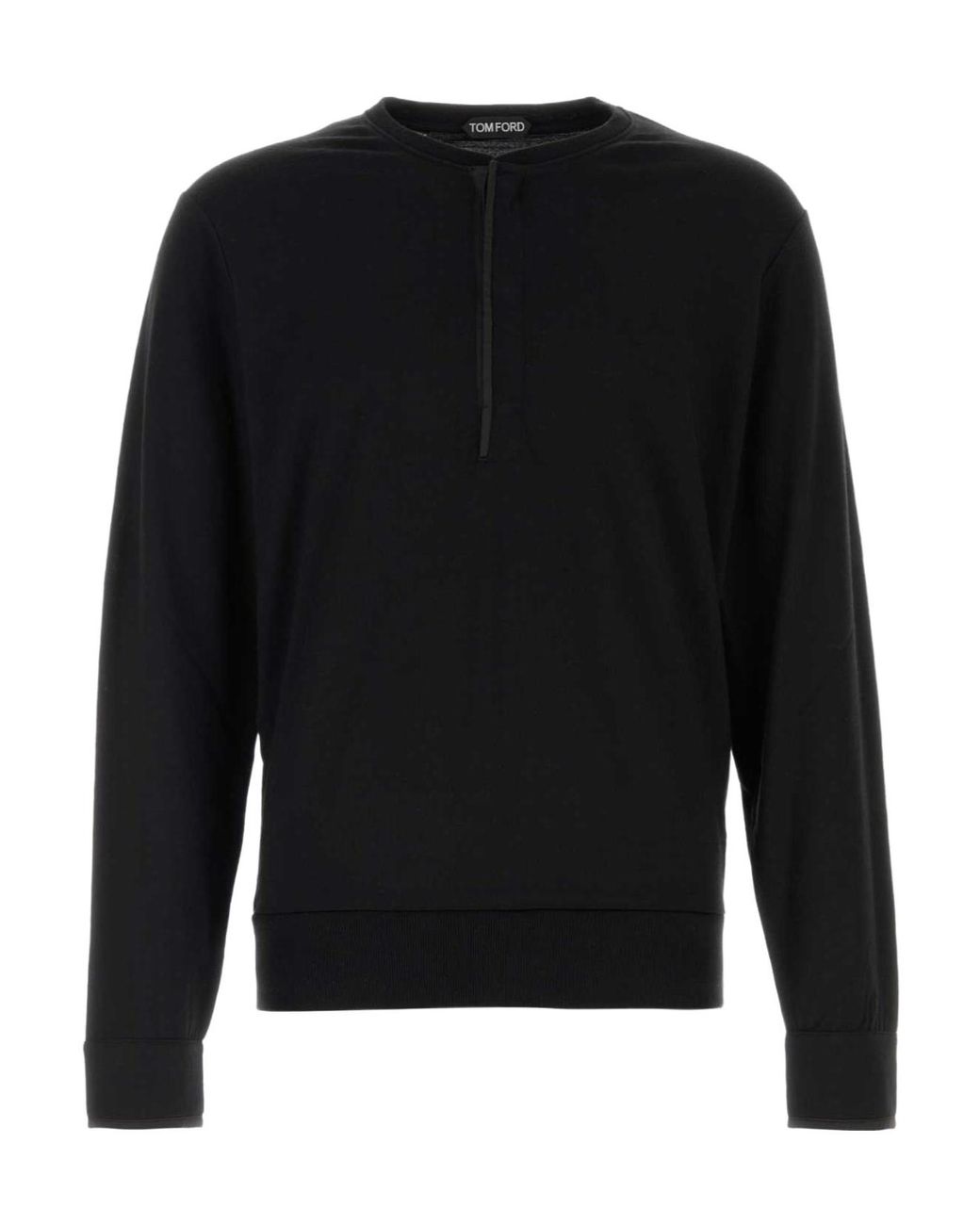 Tom Ford Black Zip Henley Sweater for men