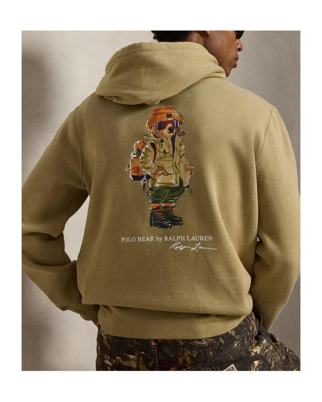 Polo Ralph Lauren White Polo Bear Print Hoodie for men