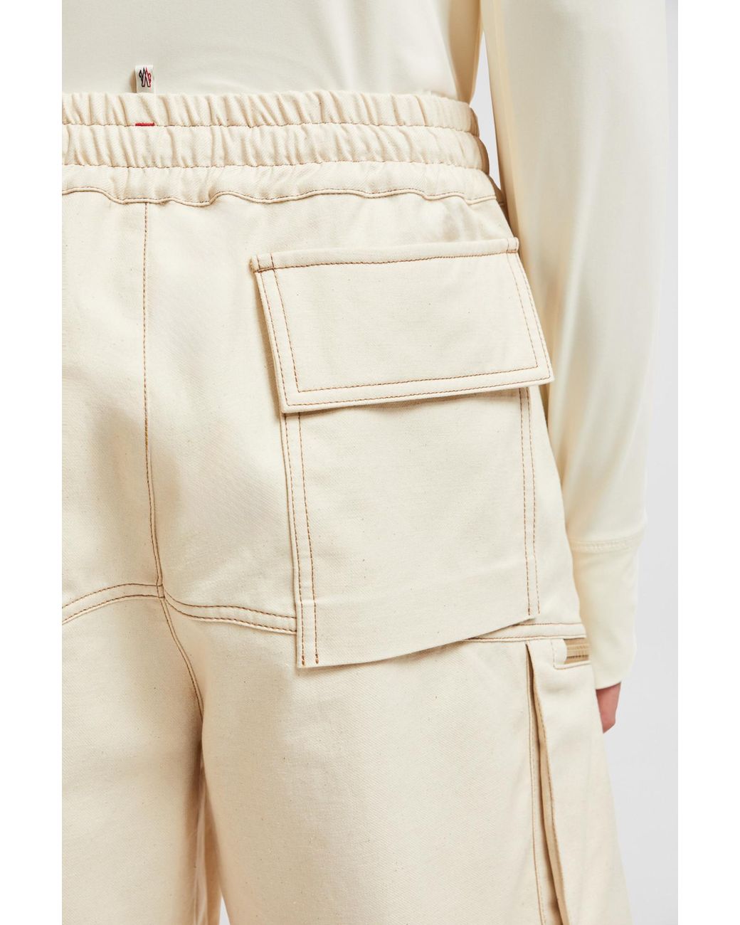 Moncler Natural Grenoble Drill Cargo Shorts for men