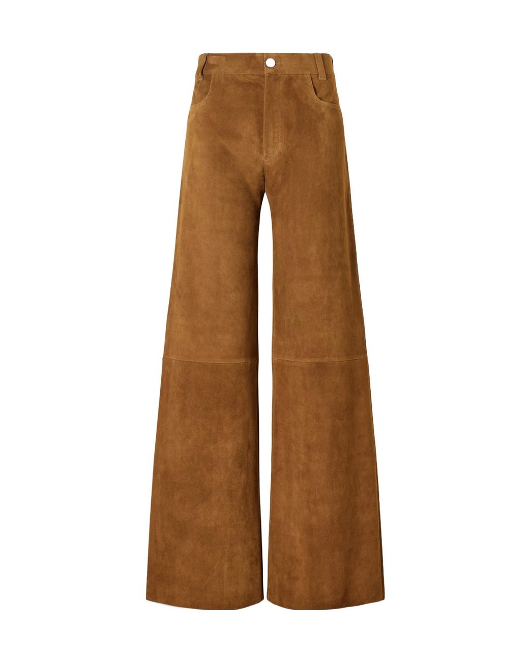 Stouls Brown Lilou Cropped Suede Wide-Leg Pants