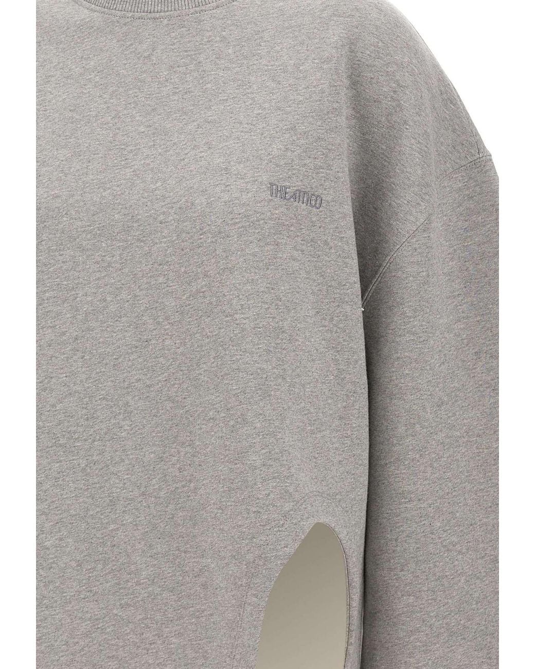 The Attico Gray The Logo Embroidered Crewneck Sweatshirt