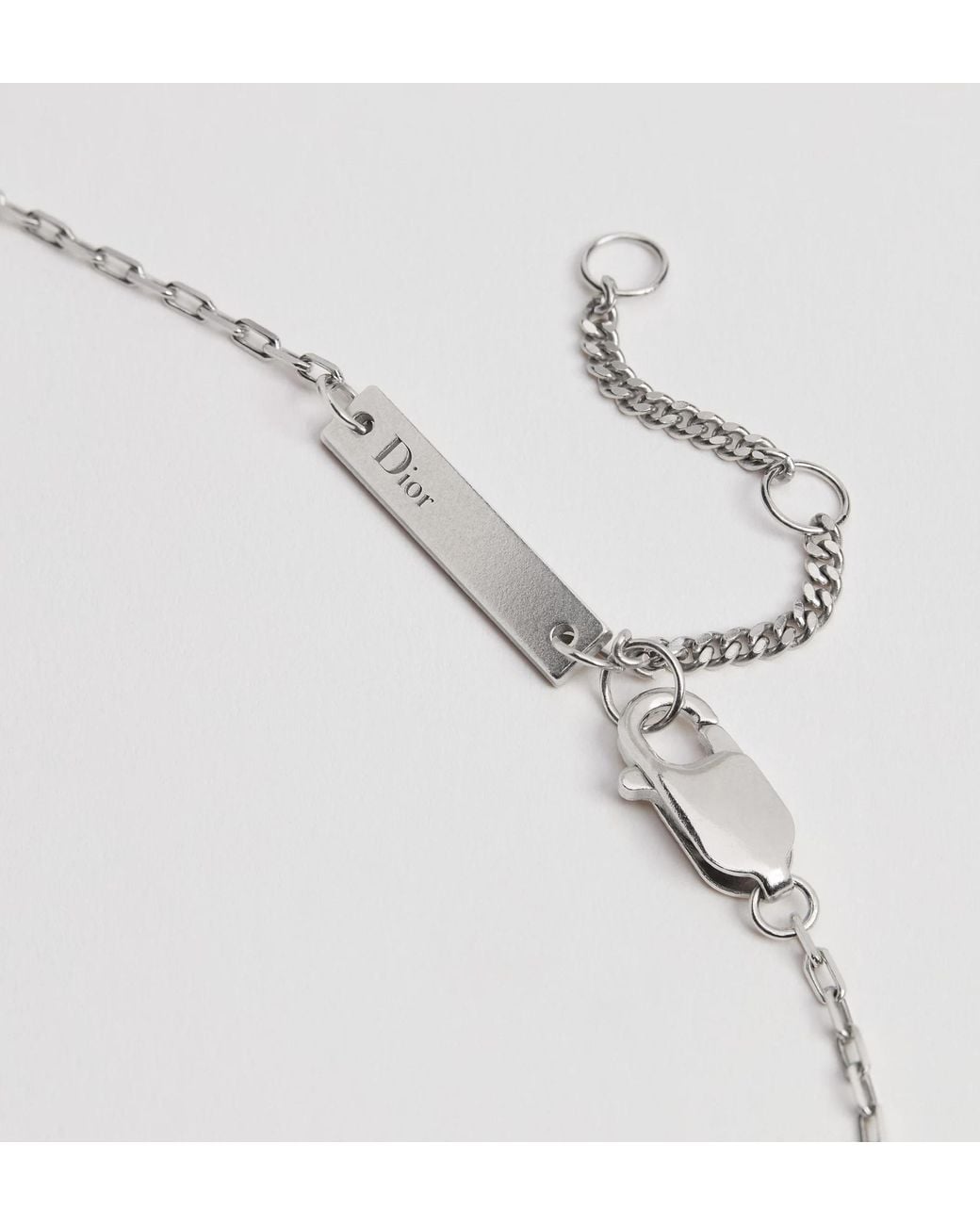 Dior White Couture Charms Bee Pendant Necklace for men