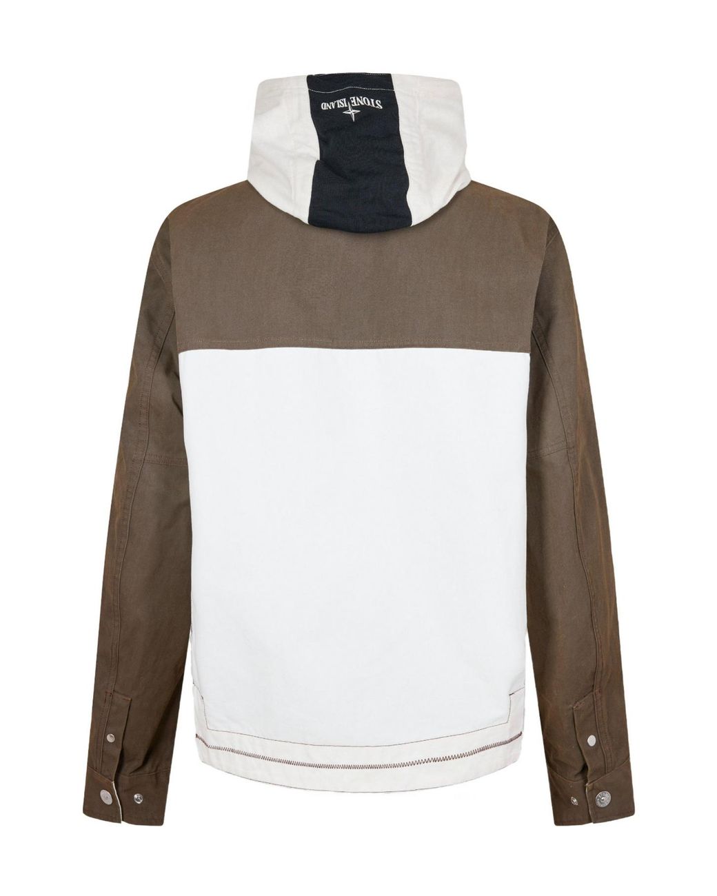 Stone Island Brown Military Hooded Jacket for men