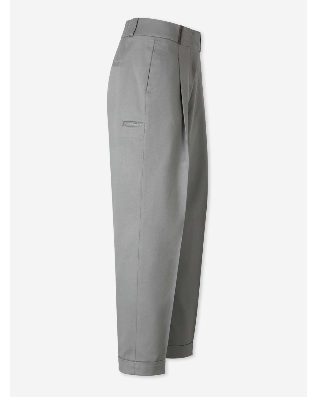 Peserico Gray Pleated Straight Leg Trousers