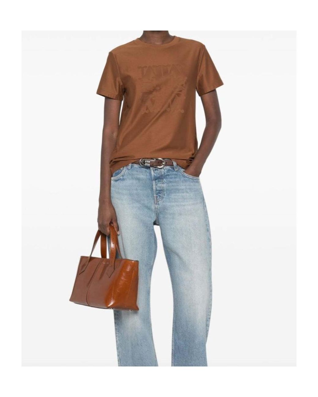 Max Mara Brown Logo Cotton T-Shirt