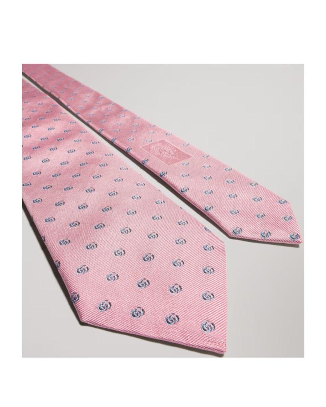 Gucci Pink Double G Silk Jacquard Tie for men
