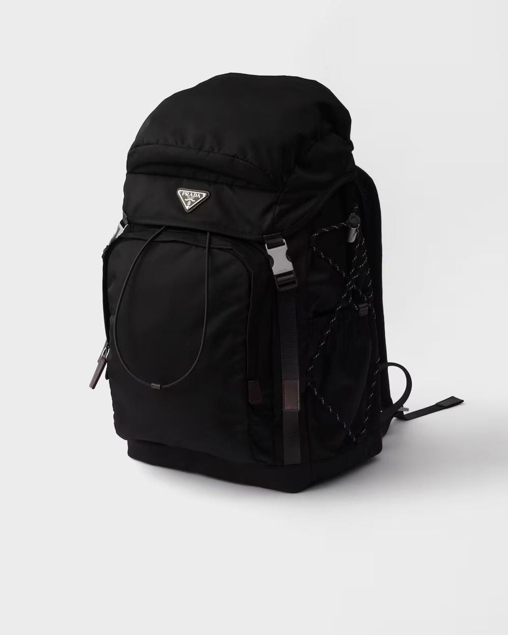 Prada Black Speedrock Re-Nylon And Leather Backpack for men