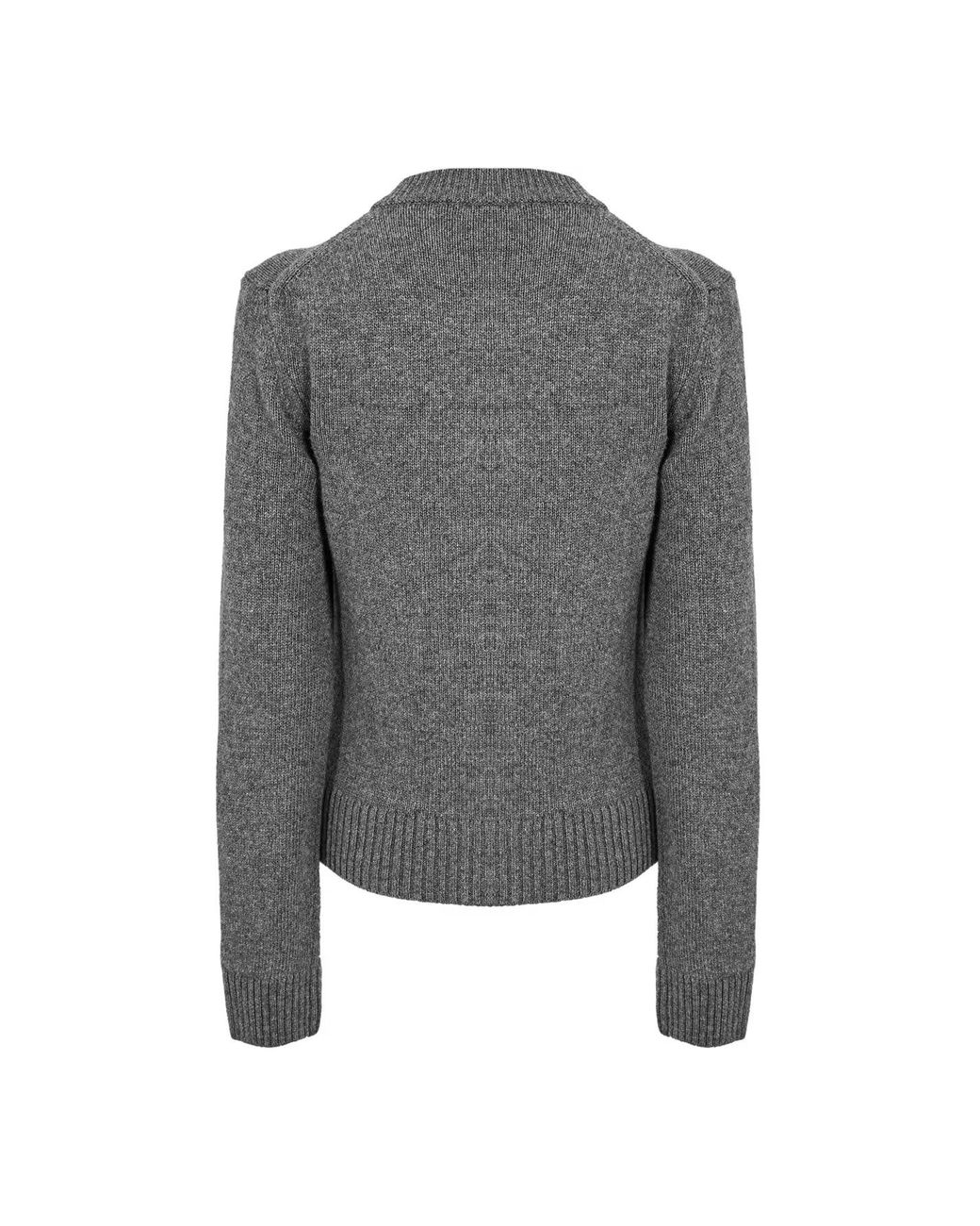 Ganni Gray Wool Merino Cardigan