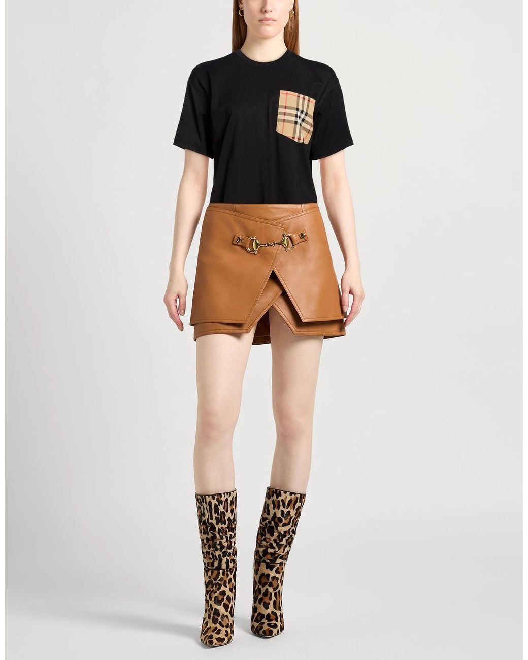 Burberry Black Checked Print T-Shirt