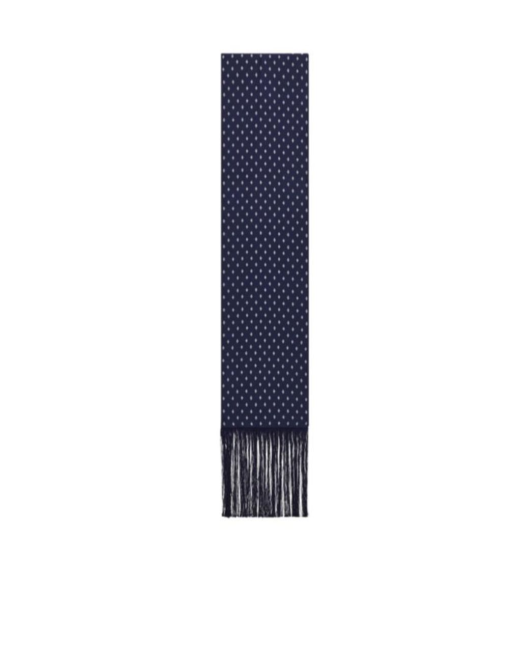 Ferragamo Blue Ferragamo Micro Gancini Printed Fringed Scarf for men