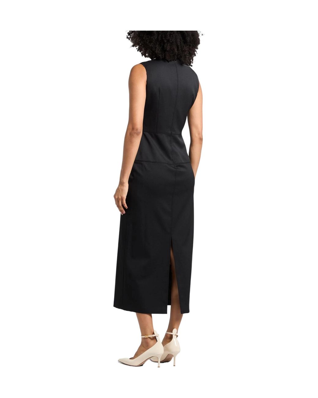 MM6 by Maison Margiela Black Sleeveless Solid-Color Dress