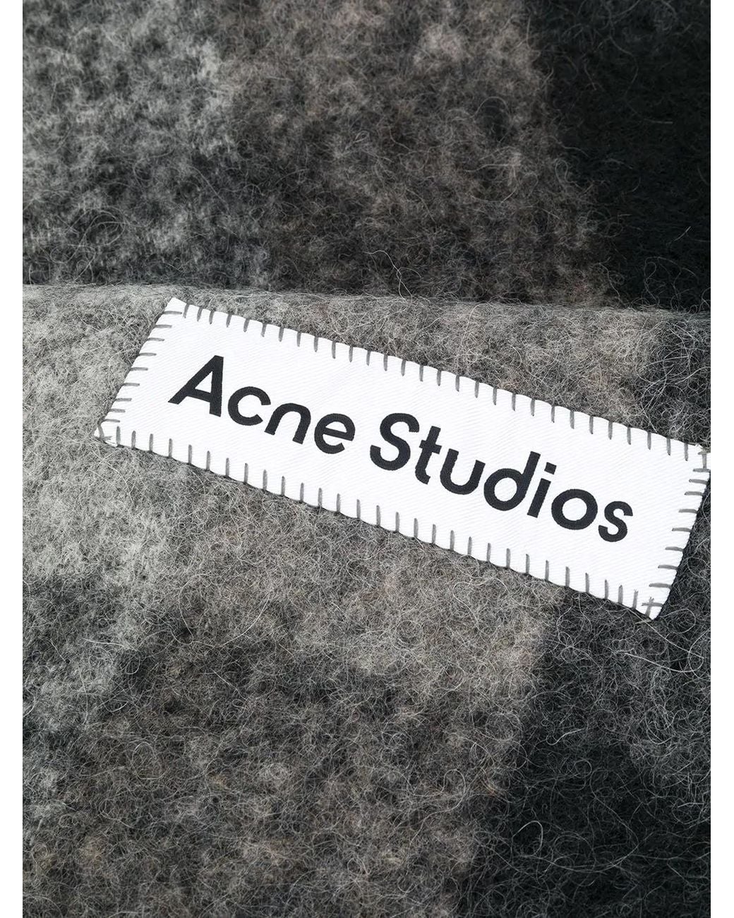 Acne Gray Logo Patch Scarf for men