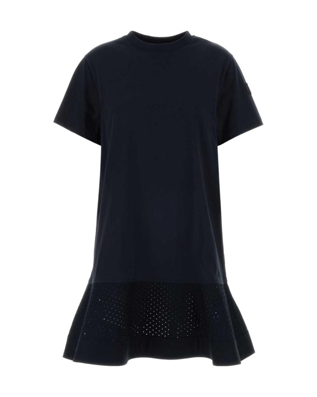 Moncler Black Perforated-Hem T-Shirt Dress