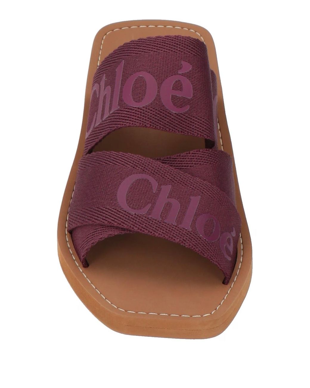 Chloé Purple Comfortable Square-Toe Printed Sandals