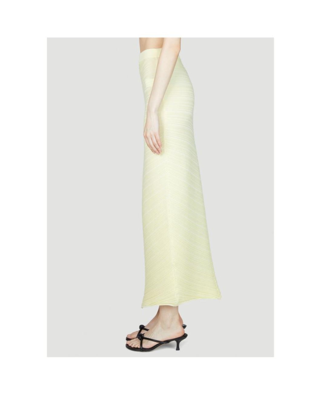 Bottega Veneta White Rib Midi Skirt
