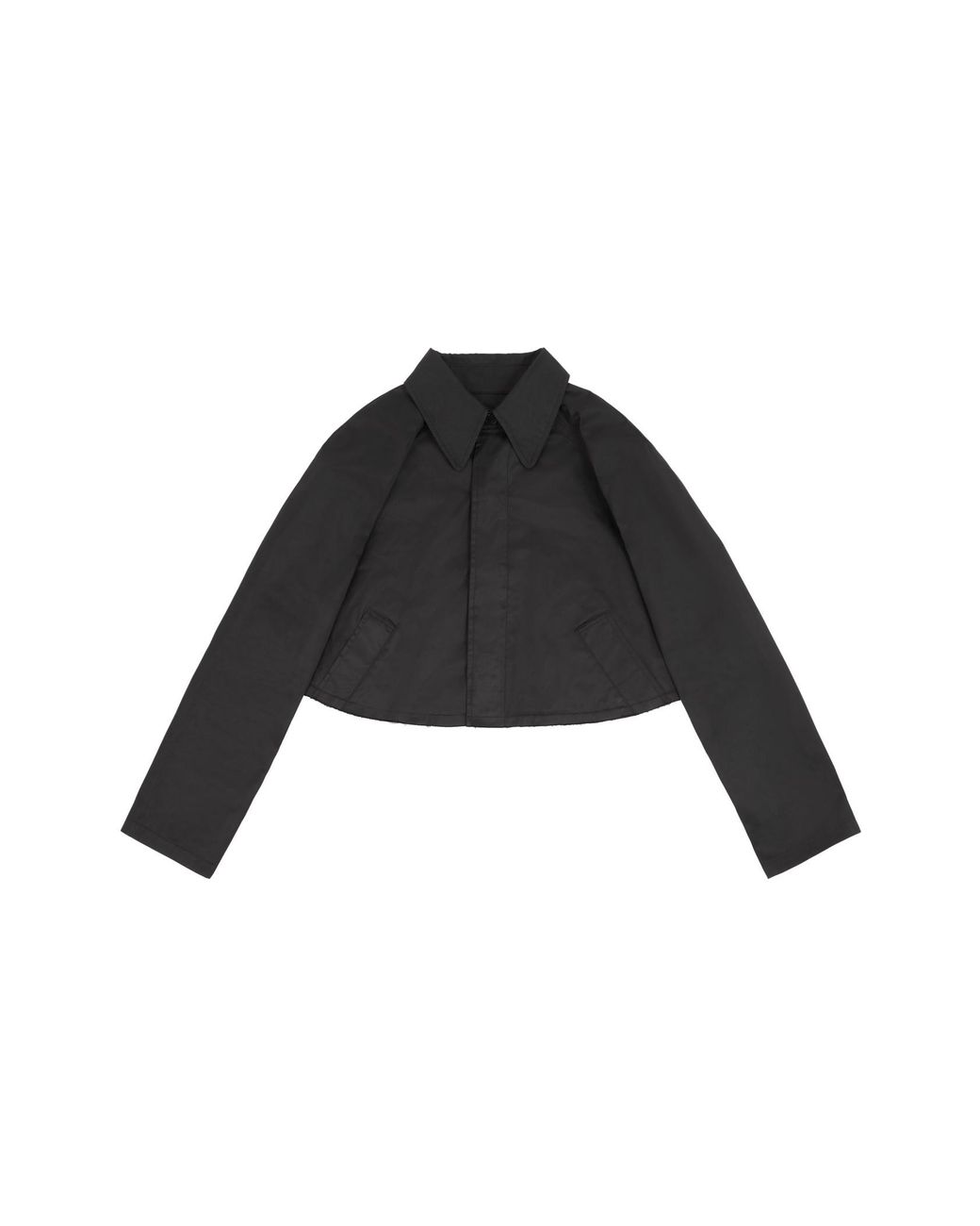 MM6 by Maison Margiela Black Raw-Cut Hem Cropped Jacket