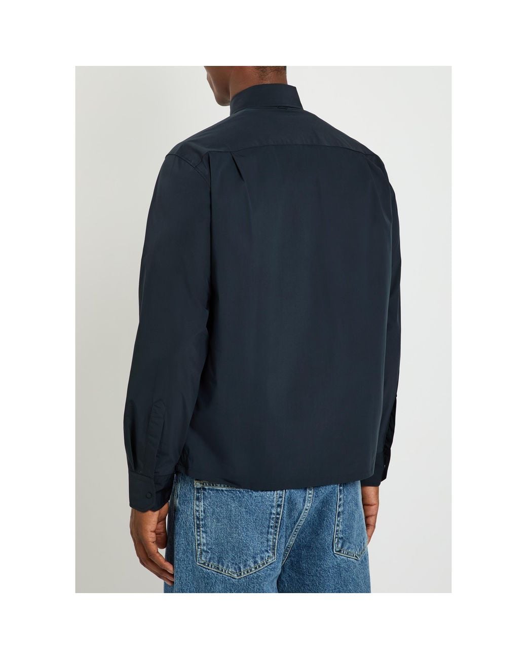 Herno Blue Modal Long-Sleeve Plain Shirt for men