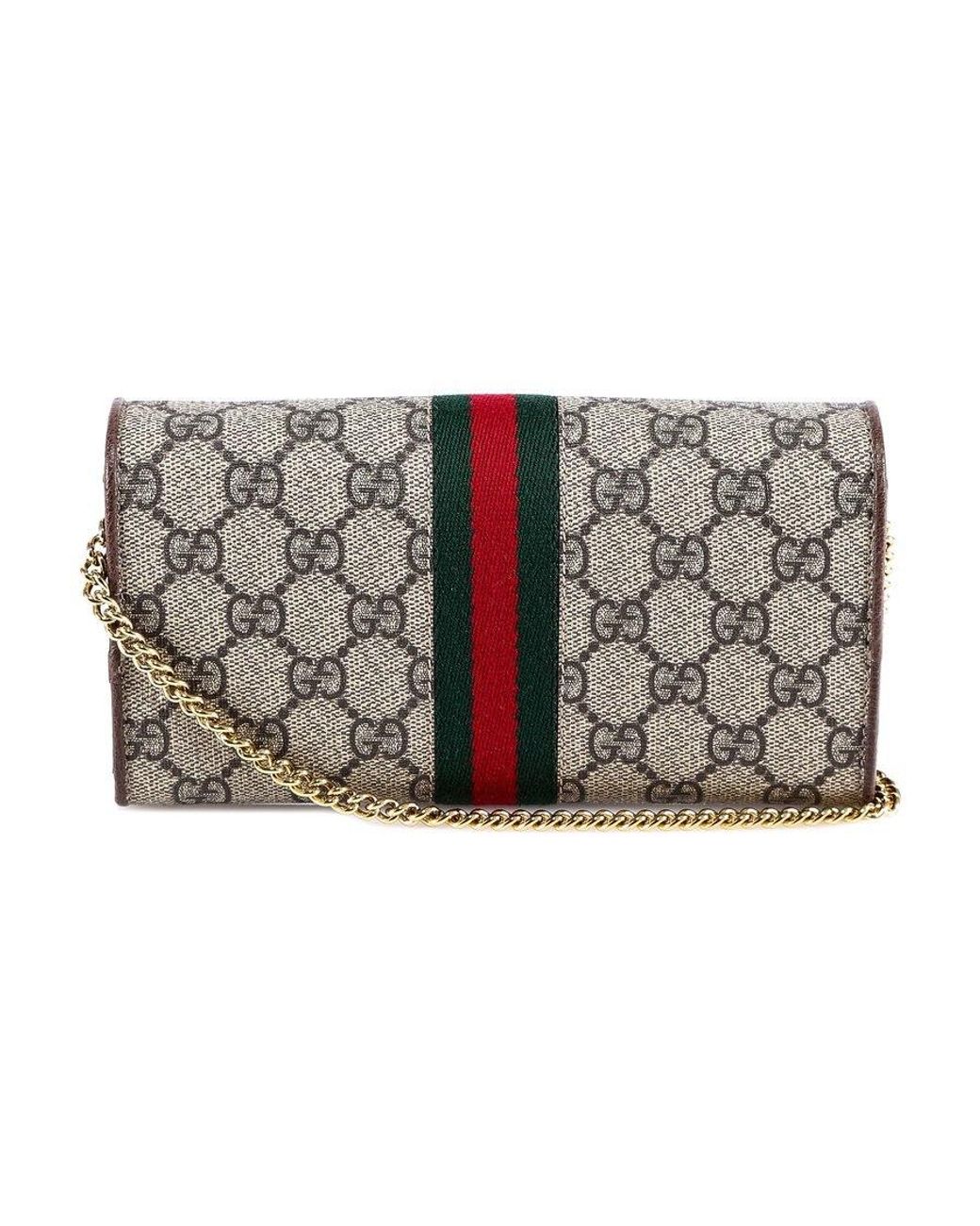 Gucci Gray Ophidia Gg Chain Wallet