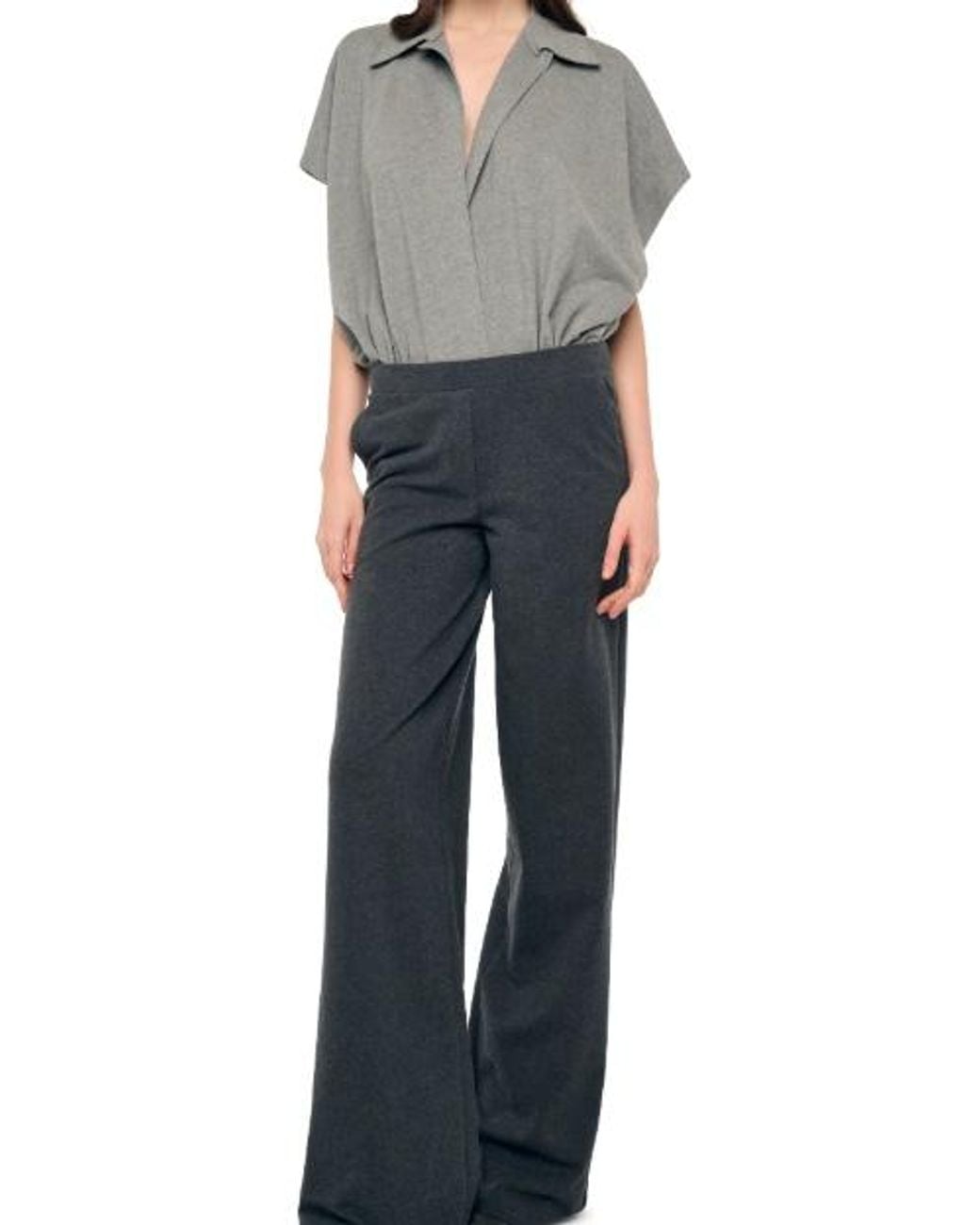 Norma Kamali Blue Wide-Leg Trousers