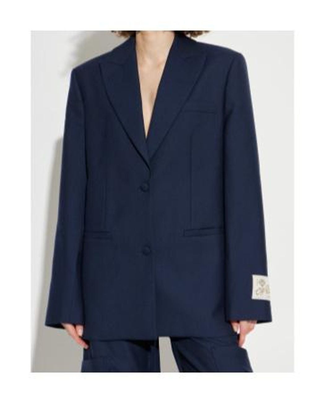 Off-White c/o Virgil Abloh Blue Logo Patch Single-Breasted Jacket