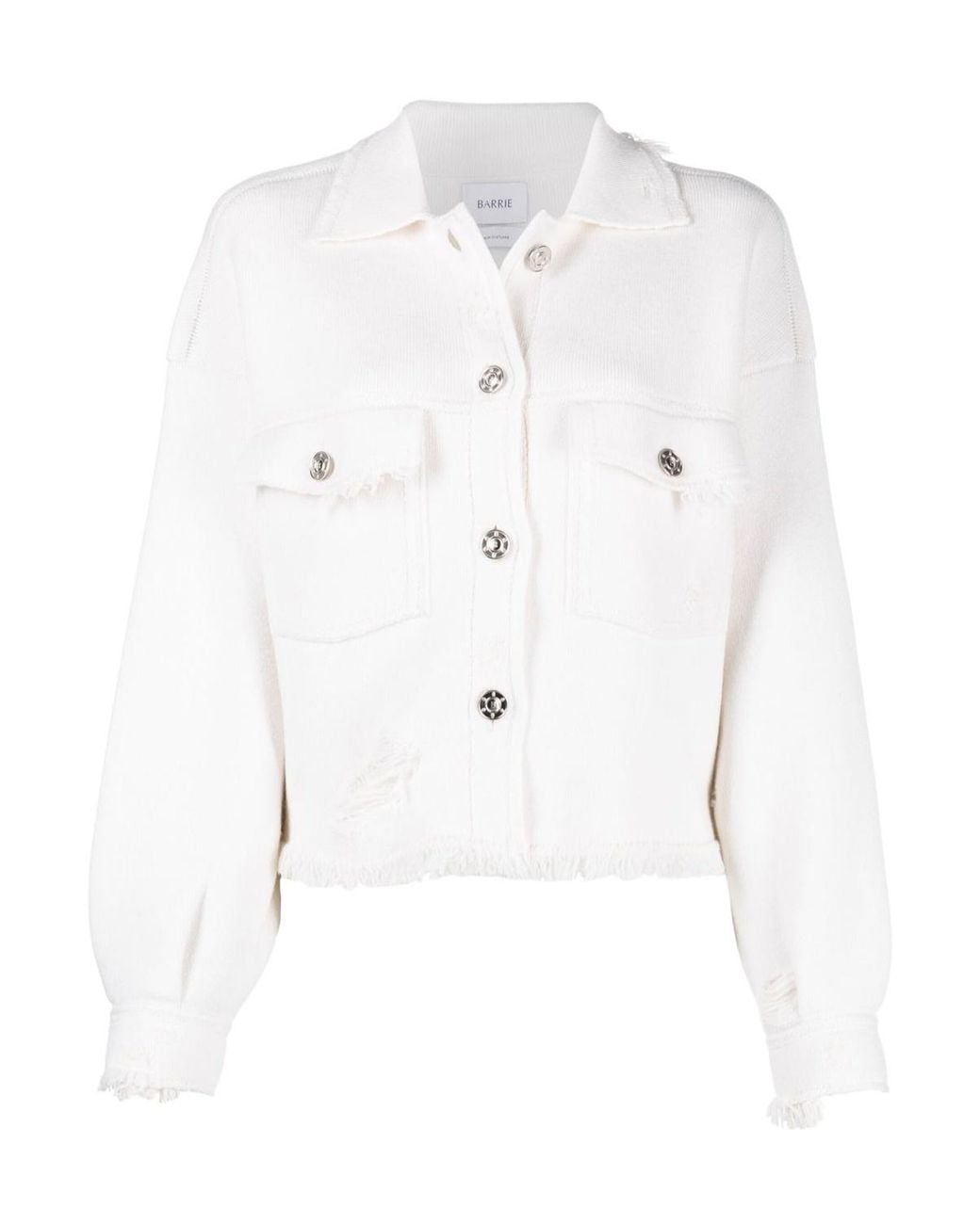 Barrie White Fringed Denim Jacket