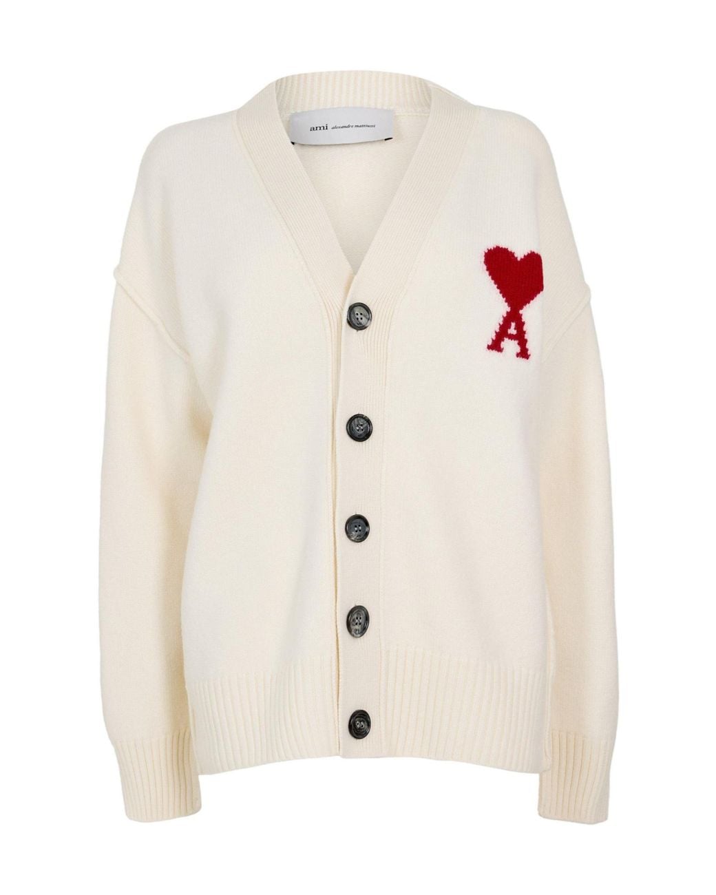 AMI White Knitted Cardigan